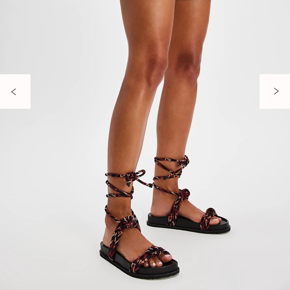 Free People Resort-Ready Wrap Sandals in Berry Bohemian Artisanal Women’s 9 NWT - Picture 3 of 13